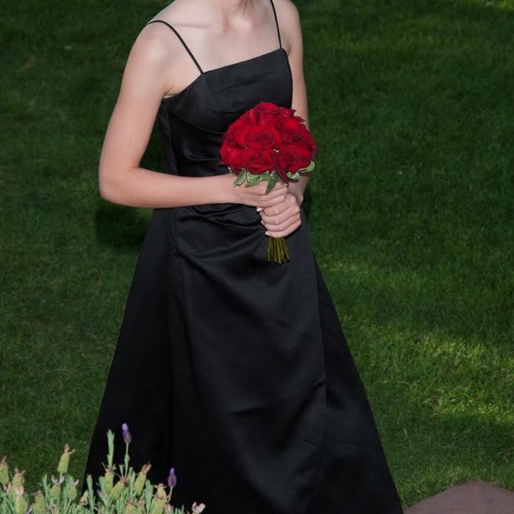 Youth black bridesmaids dress